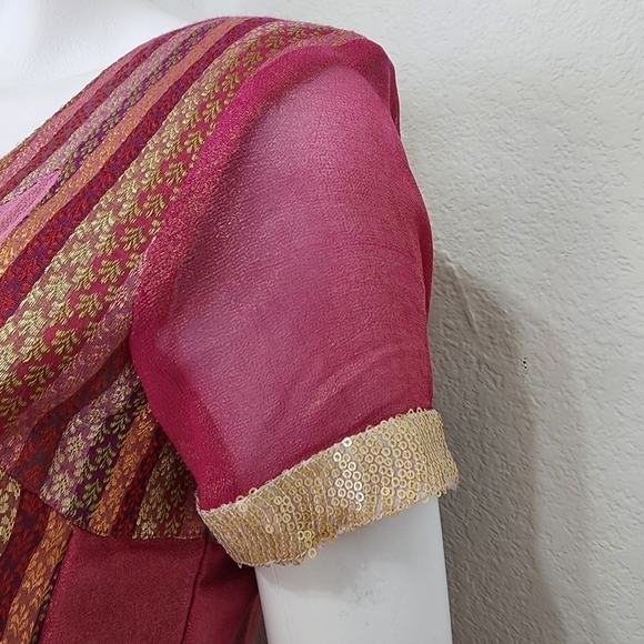 Sakshi Malhotra Pink Gold Boho India Print Tunic Top Size M - Picture 4 of 7